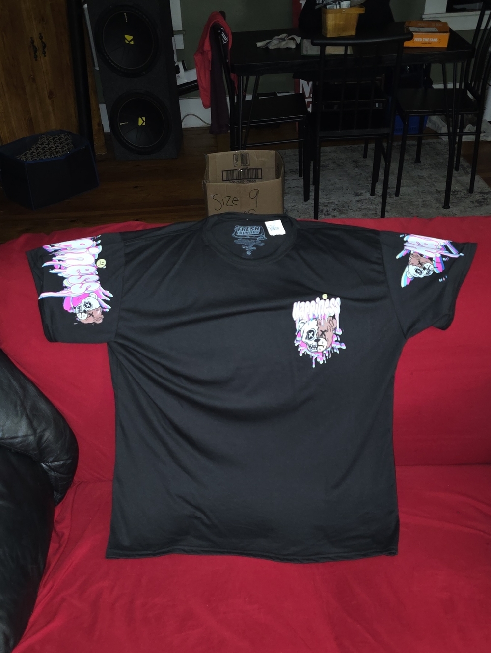 Fresh Laundry Graphic Black Tee with Pink Accents - Men’s Shirt